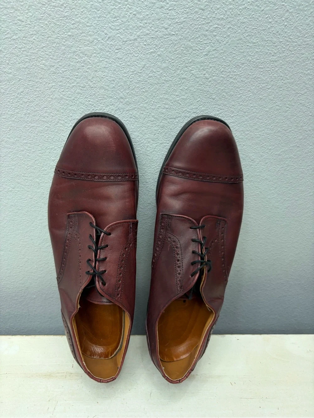 Allen Edmonds Maroon Leather Lexington Oxford Shoes Size 12